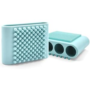 1PCS Silicone Body Scrubber Exfoliator- Bath Loofah & Sponges Alternative 4-Finger Non-Slip Grip Face & Scalp Scrubber for Sensitive Skin Body Brush for Men & Women (Blue)