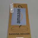 Banana Holder Stand - Patented Modern Banana Hanger with Wood Base Stainless Steel Banana Tree Hook Rack for Kitchen Countertop (Black Brown)