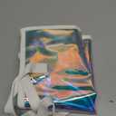 Aliceset Holographic Clear Tote Bag with Leather Handle Iridescent Bachelorette Beach Bag for Work Stadium Travel | with Leather Handle, Bachelorette, Beach Bag, for Work, Stadium, Travel (White)