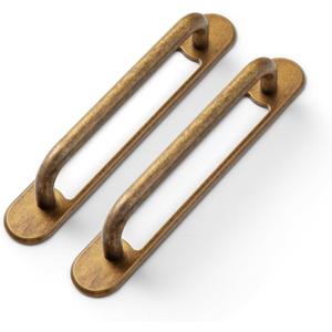 2 Pack Antique Brass 5" Hole Center Cabinet Pull with Backplate