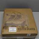 Beuway Womens Roller Skates Artificial Leather Adjustable Double Row 4 Wheels Roller Skates Shiny High-Top Outdoor Roller Skate for Teens,Adult (Flash Wheel, 37/US 7) Pink