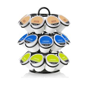 K Cup Holder, Coffee Pod Holder for Keurig, Coffee Pod Storage Organizer for K-cups, Compatible with Keurig Pods and Dolce Gusto, Holds 27 Pods, 360-Degrees Rotating -Black