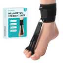 Hammer Toe Straightener Corrector for Women, Hammer Toe Corrector for Crooked Toes, Toe Straighteners Relief for Curled Toes, Floating Toes, Foot Pain Relief - Three Hole, Black