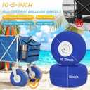 Beach Wagon with Big Wheels for Sand, Heavy Duty 350lbs Folding Beach Wagon with 10.5" All-Terrain Inflatable Wheels, Utility Cart for Camping, Outdoor Shopping, Garden & Sports, Includes Air Pump