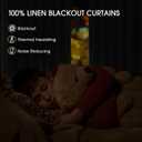 CAPALOCA Linen Pinch Pleated Curtains Blackout 100% Black Out Curtains 84 Inches Long 2 Panels with Hooks, Thermal Insulated Pinch Pleat Drapes for Bedroom, 40Wx84L, White