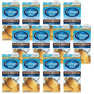 College Inn 100% Natural Chicken Bone Broth, 12 Pack, 32 oz Carton, Best By: 09DEC2025
