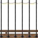6 Pack 10 Ft String Light Poles for Outdoor String Lights, Heavy Duty Metal Outdoor Light Poles for Deck, Backyard, Garden, Patio, Wedding, Party