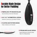 WONITAGO Kayak Paddle Adjustable, Lightweight Carbon Fiber Kayaking Oar | Reinforced PP Blade, for Kayaking and Boating, 220-240 cm/86-94 in, Black 