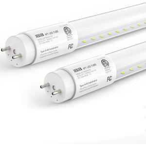 JESLED Fluorescent Light Bulbs 48 Inch, 14W 2450LM 6000K, T8 LED Bulbs 4 Foot Type A+B, Single or Double End Powered, F32T8 or F40T12 LED Replacement, Frosted, 2Pack, ETL Listed