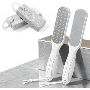 Foot Callus Remover for Feet: 4pcs Set Foot Scrubber for Women, Pedicure Tool for Smooth Cracked Heels & Dead Skin Care, Foot Grooming at Home