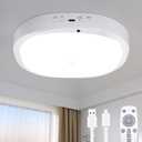 Rechargeable Motion Sensor Ceiling Light Indoor, 10000mAh Battery Operated Closet Light with Remote Control, Magnetic Mount Shower Light for Bathroom/Pantry/Garage