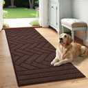 Tindbea Dog Mat for Mud Paws,Absorbs Moisture Dirt Non-Slip Washable Mud Mat for Dogs,Soft Rubber Backing Front Inside Pet Rug for Entryway, Dog Paws, Patio(24"x59",Coffee)