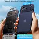 for iPhone 17 Pro Max Case, [Ribbed Non-Slip Sides] [Military-Grade Drop Protection] [Full Camera Protection] Anti-Yellow Soft-Touch Shockproof Slim Phone Case for iPhone 17 Pro Max, TitaniumBlue