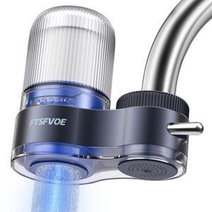 Faucet Mount Water Filter for Kitchen Sink - Dual Mode Water Outlet, Water Filter for Sink Faucet Reduces Chlorine, Limescale, Heavy Metals & Bad Taste with 2 Replacement Filter