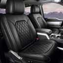 Umbrauto Seat Covers for Ford F150| Nappa Leather Pickup Truck Custom Fit Seatcovers for 2015-2025 2026 F150 SuperCrew/ 2017-2026 F250 F350 F450 Super Duty Crew Cab XL XLT Lariat King Ranch Platinum