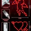 Valentine's Day Window Lights 2 Packs,18" Lighted Cupid with Arrow & Lighted Heart with Arrow,Valentine's Day Window Silhouette with Suction Cup Hooks, Remote Controllers for Indoor Outdoor Decor