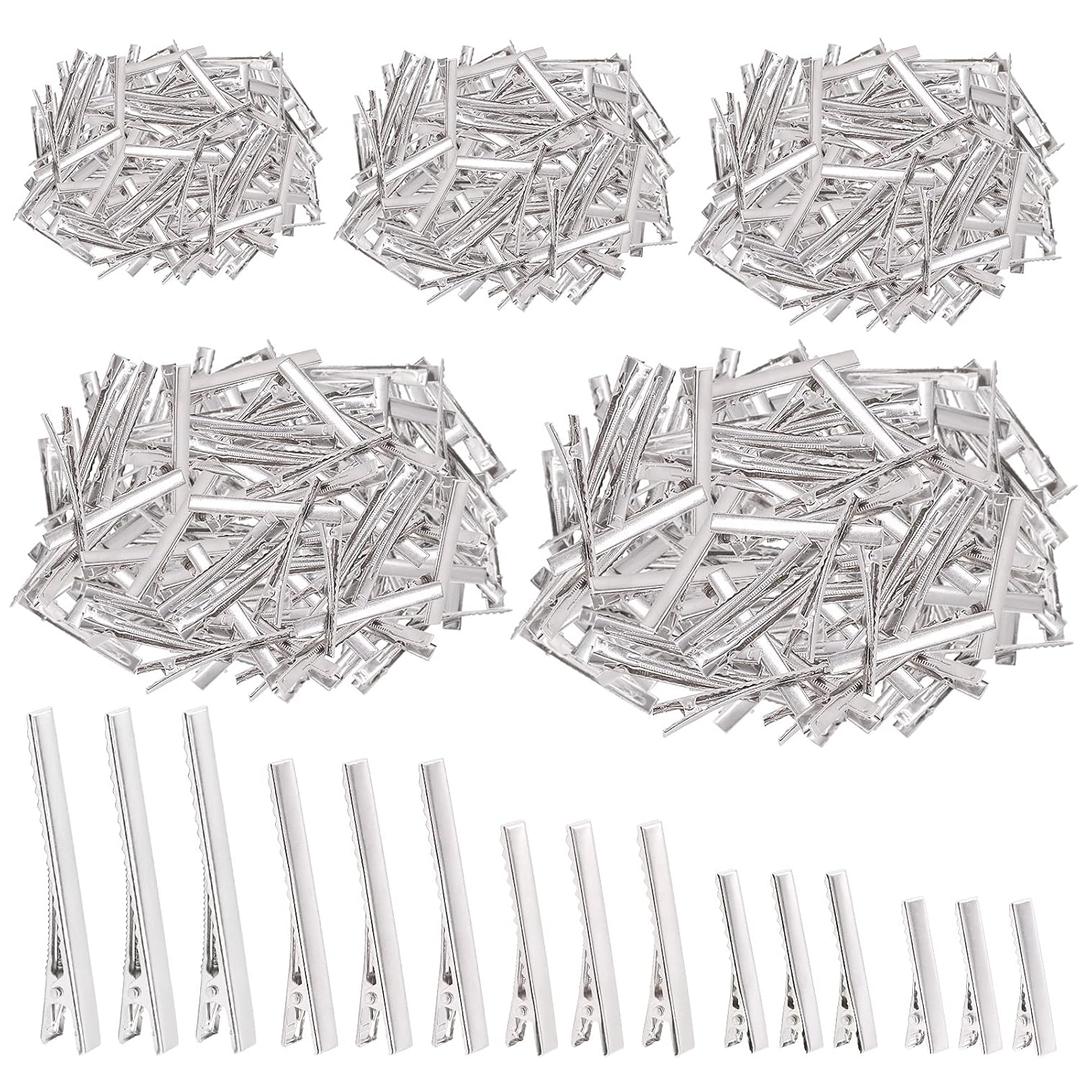 Swpeet 270Pcs 5 Sizes Alligator Hair Clips Assortment Kit, for Metal Duck Bill Hair Clips Flat Top Single Prong Hairpins for Hair Styling DIY Accessories (1 Count (Pack of 270))