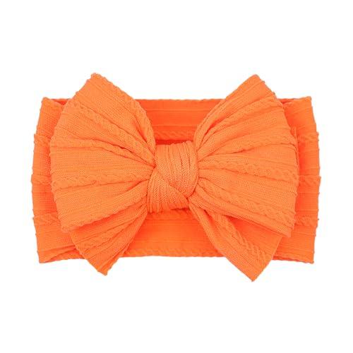 LemonSpace Handmade Fall Baby Girls Bows Soft Stretchy Nylon Hair Bands Hair Accessories Baby headbands with Bows for Newborn Baby Girls Infant Toddlers Kids(Orange)