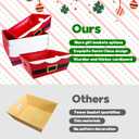 30 Pcs 10 Pack Christmas Baskets for Gifts Empty 8.5" x 10" with Xmas Pull Bows Clear Present Bags, Red Santa Claus Belt Empty Gift Baskets Kit To Fill for Winter Christmas Holiday Party Favors