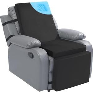 ROYALAY Extra Large Recliner Cushions for Elderly, Memory Foam Recliner Chair Cushion with Back Relief, Supportive Cushion for Recliner Chair with Washable Cover for Elderly, Black