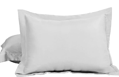 Pillow Sham Light Grey Solid 20x30 Inch Set of 1 Queen Cotton Pillow Shams 600-TC Long Staple Sateen Weave Silky Soft & Breathable 100% Cotton Pillow Palletts