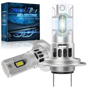 ziongreen H7 LED Bulbs, 60,000LM Ultra Bright 6500K Cool White, 1:1 Mini Size CANBUS Error Free - Easy Installation, Perfect for Halogen Replacement Headlights or Fog Lights, Pack of 2