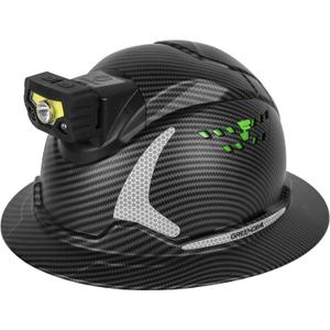 GREEN DEVIL Matrix Full Brim Hard Hat with Headlight Vented Construction Safety Helmet OSHA Approved Cascos De Construccion Work Hardhat for Men&Women
