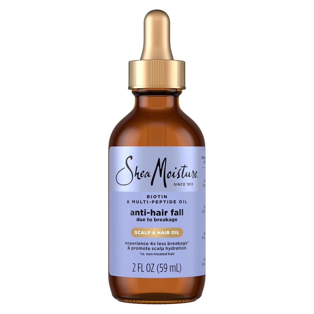 Shea Moisture Scalp & Hair Oil Anti-Hair Fall for Healthy Looking Hair and Moisturized Scalp, with Biotin & Multi-Peptide ScalpBoost Technology, 2 oz (2 Fl Oz (Pack of 1)