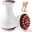 Leg Massager for Circulation and Pain Relief, Lymphatic Drainage & Varicose Veins Support - Calf, Foot & Knee Massager with SoothingPulse, Heat, Light & Vibration - White