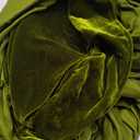 Velvet Tablecloth Luxurious Solid Round Table Cloth,Oblong Retro Farmhouse Ruffle Tablecloths Washable Table Cover for Party Wedding Baby Shower Kitchen Dinning Tabletop Decoration (Olive Green)