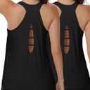 YOYOYOGA Tank Tops for Women Open Back Running Tops Workout Shirts 2 Packs (Black, M)