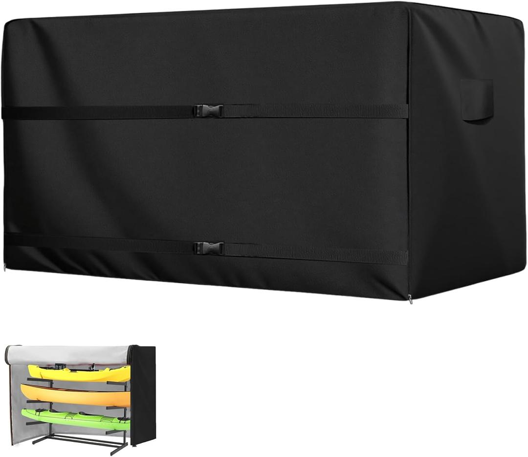 Kayak Rack Cover, Storage Cover for 2-4 Levels Kayaks Rack, Up to 12 ft Kayaks, Freestanding Stand Cover Outdoor, Waterproof Cover for Stand of Kayaks, Canoes, SUPs, Paddleboards & Surfboards