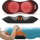 3-in-1 Electric Back Massager Pillow with Heat, Vibration and Traction, Triple Fusion Lumbar Support Massager for Bed or Chair, Designed for Rest, Relaxation and Everyday Use