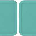 Replacement Lids fits Pyrex 6-Cup Glass Food Storage Container Bowls, (8.75 x 6.75-Inch) Plastic Rectangle Lids Covers for Pyrex 7211-PC, Airtight & Leakproof (2-Pack, Turquoise)