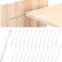 24 Pcs Magic Wire Hidden Shelf Brackets Support, 7-3/4in x 1/8in Concealed Installation Hidden Invisible Shelf Bracket for Kitchen Cabinet Cupboard Bookcase Closet