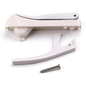 82DL0100 Left Hinge White Casement Hardware with Lock Lever Compatible with Architect, Designer, Lifestyle, Proline, 450 Series Windows from 2000 to Current, Only Fits for Casement Window