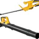 Houselife Cordless Hedge Trimmer and Leaf Blower Combo Compatible with Dewalt 20V Max Battery (Tool Only), 18'' Battery Powered Hedge Trimmers and Electric Leaf Blowers Lawn Care, Yard, Garden (Light yellow)