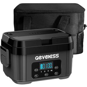 Cordless Electric Lunch Box for Adults  Battery-Powered Heated Lunch Box Food Warmer with 1.1L Stainless Steel Container, Timer Function, Leakproof, Portable for Work, Travel, Office (Gray)