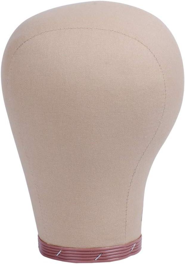 YANTAISIYU 1 Piece 22 Inch Wig Head Cork Canvas Block Head Mannequin Head for Wigs Display Styling Manikin Head (22 inch)
