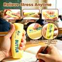 3 x Butter Squishy, Slow Rising Butter Squeeze Toy, Cream Scented Butter Squeeze Toys, Stress Relief Toy for Relaxation, Soft & Safe PU Great for Home Office School(Yellow)