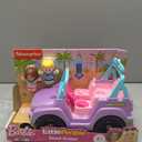 Fisher-Price Little People Barbie Toddler Toy Car Beach Cruiser with Music Sounds and 2 Figures for Pretend Play Kids Ages 18+ Months