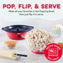 Dash SmartStore Stirring Popcorn Maker - Hot Oil Electric Popcorn Popper with Butter-Warming Tray, Clear Serving Bowl & Measuring Cup - 12 Cups, Red
