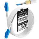 VANDESAIL OS2 LC LC Fiber Patch Cable Armored Uniboot, LC to LC Singlemode Fiber Jumper SMF Optical Patch Cord Cable LC-LC for SFP+ Transceivers 1/10GB 9/125µm LSZH -18M/60FT 1pack