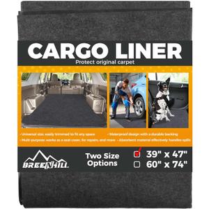 Cargo Liner Mat (39" x 47"), Dog Seat Cover, Trunk Liner, Absorbent, Waterproof, Protects Vehicle Interior, for SUVs, Trucks, Vans, and Cars