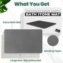Stone Bath Mat, Diatomaceous Earth Shower Mat, Fast Drying, Super Absorbent, Anti-Slip Stone Bath Mats for Bathroom, Kitchen, Easy to Clean, (23.5"x15.5", Slate)