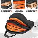 Damero 22'' Cymbal Bag, Double Layer Cymbal Gig Bag with 6mm Padded Dividers, Carry Handles and Backpack Straps for Drum Cymbals and Accessories
