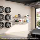 White 2-Tier Adjustable Wall Mounted Shelves, 23.6 Inch