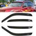 Rainproof Side Window Wind Deflectors for 2001-2010 PT Cruiser, Tape-on Sun Rain Guard Sets,Nice Looking Window Visors for Cars,Vent Deflector for 01-10 PT Cruiser 94511