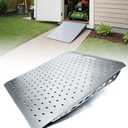 Heavy-Duty Shed Ramp for Riding Mower, Ramps for Sheds Garage Threshold Doorway Lawn Mowers Tractor Snow Blower Wheelchairs Garden Cart, 1500LBs Loading Anti-Slip Punch Plate Ramp - 1 PC