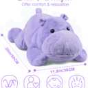 Ecolley Weighted Stuffed Animals Weighted Plush Hippo Stuffed Animals Hippo Toy Kids' Plush Toy Pillows Big Large Giant Plushies Purple Gift (20" 4 lbs), 20"x11"x7.5"